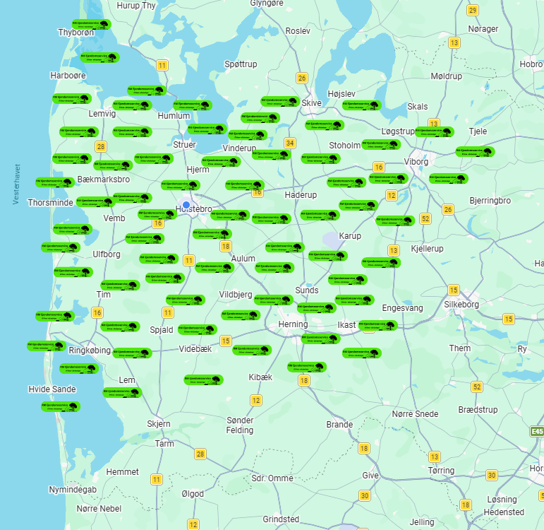 Holstebro - Struer - Lemvig - Ulfborg - Ringkøbing - Herning - Ikast - Viborg - Skive
